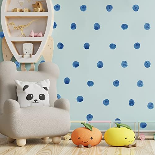 72pcs 22 Inch Sea Blue Polka Dots Wall Stickers for Kids Removable Peel and Stick Decor