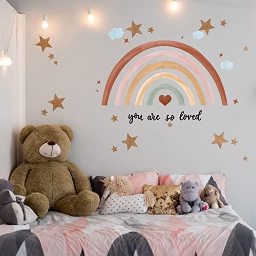 Containlol 30x14 Inch Rainbow Wall Decal for Kids Bedroom