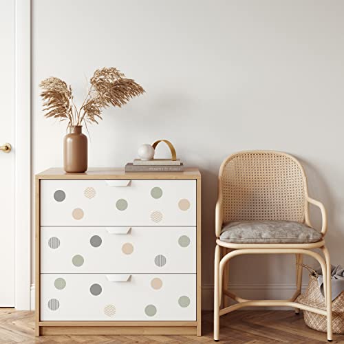 Boho Polka Dot Wall Decals 72 PCS for Kids Room