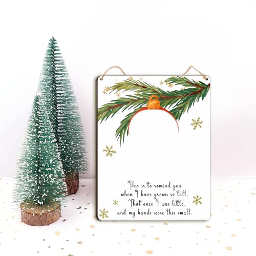 Red Christmas Handprint Hanging Sign 2024 DIY Baby Keepsake Craft