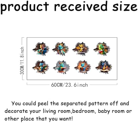 SUPERDANT 3D Dragon Wall Decal for Kids Room Decor