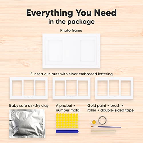 Keababies 2 Pack Inkless Hand Footprint Kit for Newborn