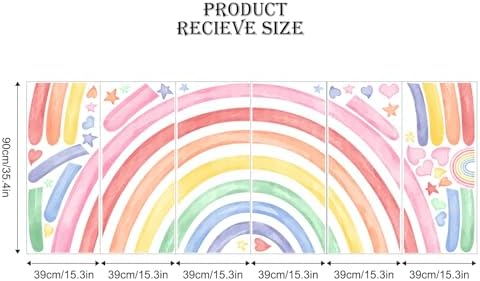 77 x 47 Rainbow Wall Decals for Kids Bedroom Playroom Classroom