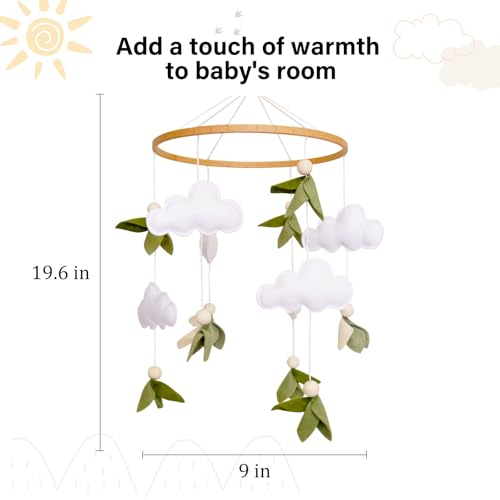 Green Leaf Crib Mobile for Baby Boys Girls