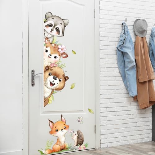 Watercolor Jungle Animal Wall Decals for Baby Nursery