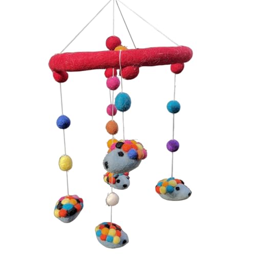 Handmade Felt Hedgehog Animal Mobile for Nursery Decor