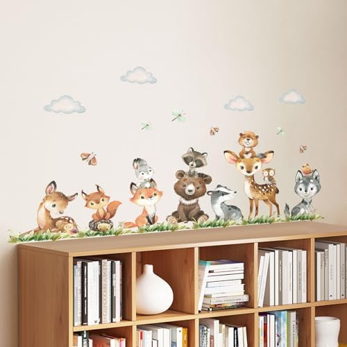 Tanlaby Jungle Animals Wall Stickers for Kids Room Decor