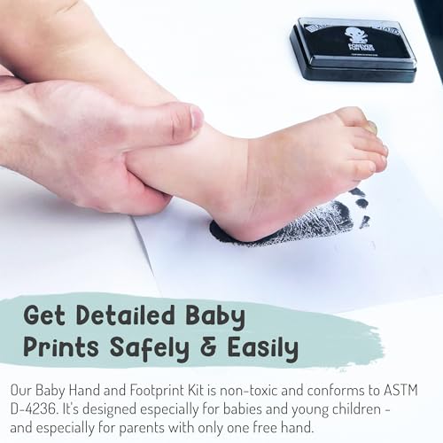 Baby Hand and Footprint Kit Safe Non-Toxic Ink Pad for Easy Prints
