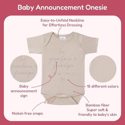 Hi Grandma Grandpa Pregnancy Announcement Onesie for Baby