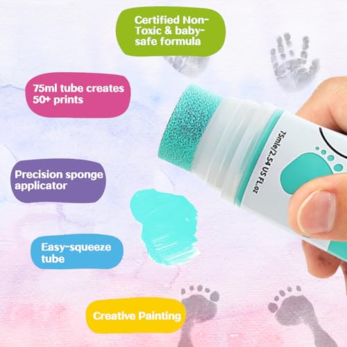 75ml Mint Green Baby Hand Footprint Ink Kit