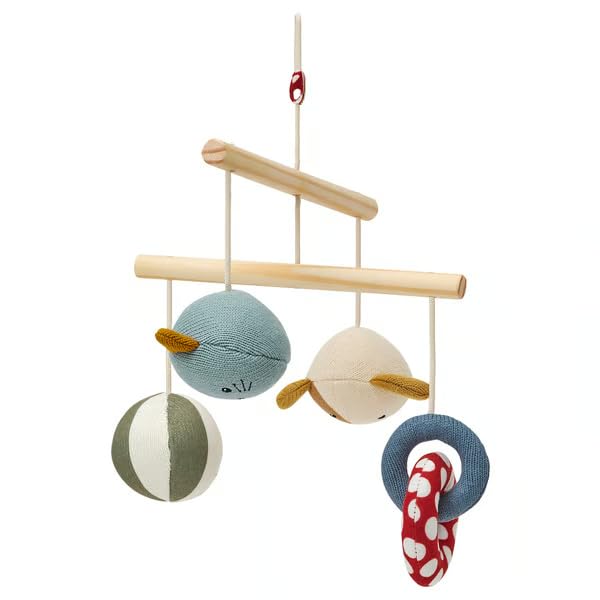 Nursery Mobile with Wooden Frame Blue and White