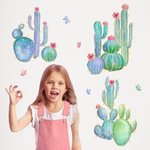 Mfault Cactus Wall Decals for Bedroom Living Room Decor