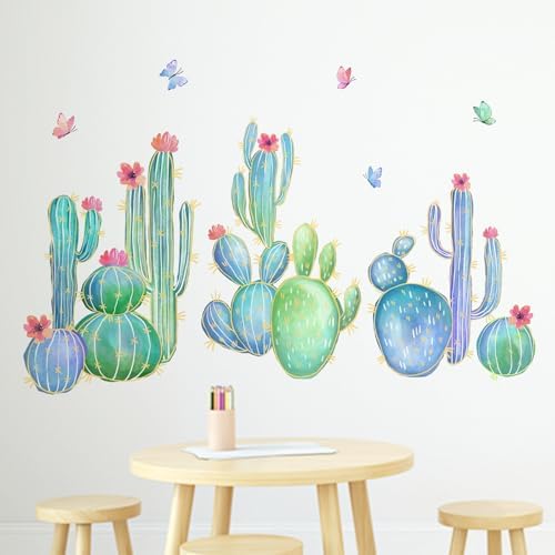 Mfault Cactus Wall Decals for Bedroom Living Room Decor
