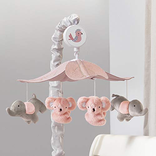Calypso Pink Gray Koala Elephant Musical Crib Mobile