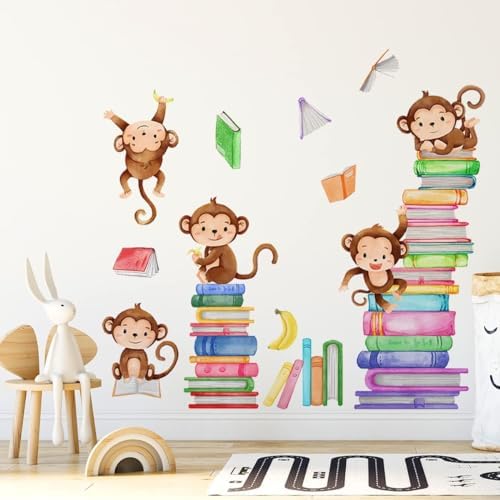Monkey Wall Decals for Baby Nursery Bedroom Classroom Decor