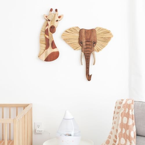 Crane Baby Wooden Elephant Wall Decor 21x21 Brown