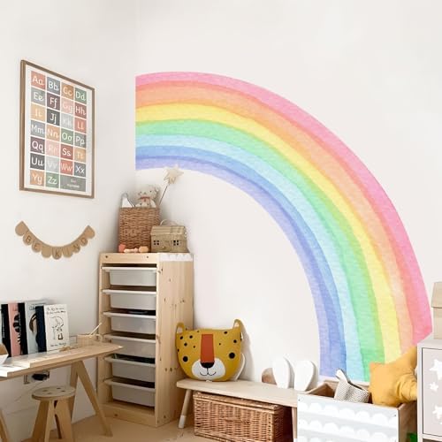 55x63 Large Rainbow Wall Stickers for Girls Bedroom Playroom