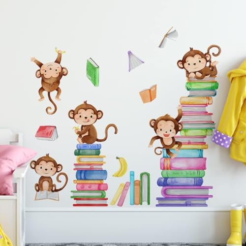 Monkey Wall Decals for Baby Nursery Bedroom Classroom Decor