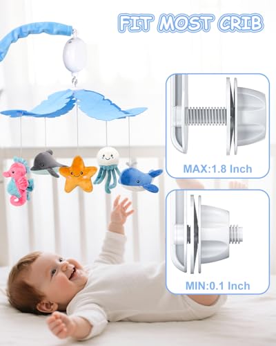 FEISIKE Baby Crib Mobile with 35 Lullabies and Ocean Theme
