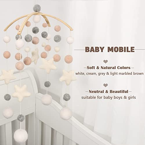 Boho Baby Mobile - Gender Neutral - Felt Ball Decor