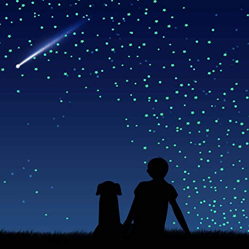 808 PCS Glow in The Dark Stars for Ceiling Wall Decor Stickers 3D Adhesive Dots Decor Starry Sky for Kids Bedroom