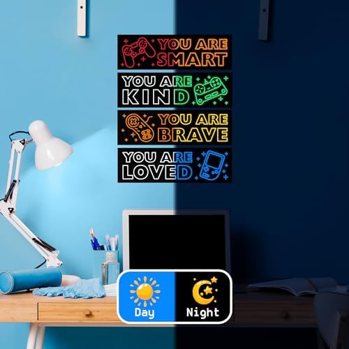 Game Wall Decals Glow in the Dark Gamer Sticker for Boys Room and Kids Bedroom