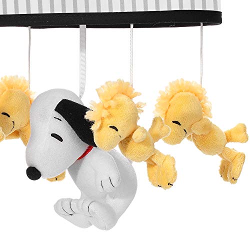 Lambs Ivy Classic Snoopy Musical Mobile Soother Toy - Black Yellow