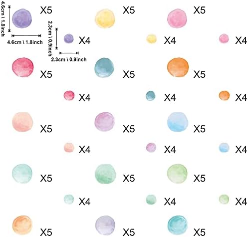 123 Pcs Pastel Polka Dot Wall Stickers Multicolor Circle Decor for Nursery and Kids Room