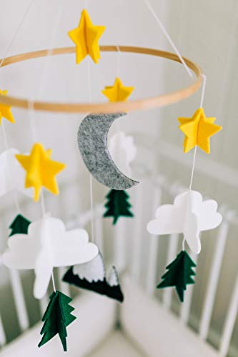 Baby Crib Mobile Starry Woodland Decor for Nursery