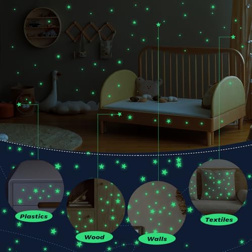 Glow in the Dark Stars Stickers 514pcs 3D Room Decor