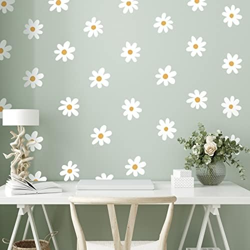 BBTO Daisy Wall Decals 36 Piece White Floral Stickers