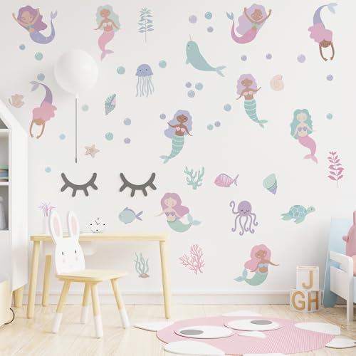 Under The Sea Mermaid Jellyfish Wall Decals