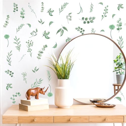 Barri Design Green Leaves Wall Stickers Boho Decor