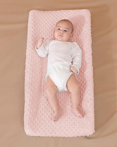 2 Pack Dots Plush Changing Table Cover