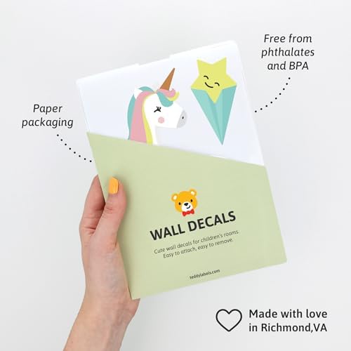 Unicorn Wall Decals for Kids - Easy to Apply Removable