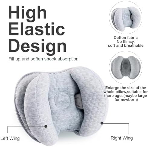 KAKIBLIN 2 in 1 Baby Head Pillow with Adjustable Width