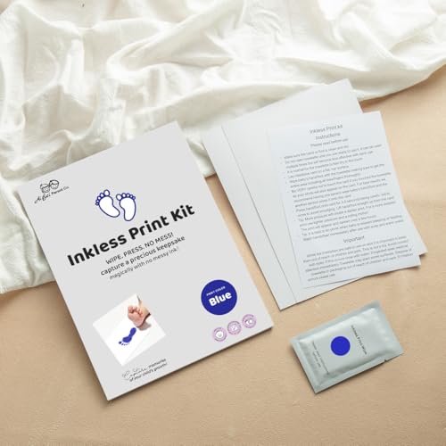 2 PCS Inkless Baby Handprint Footprint Kit with Wiping Pad Blue