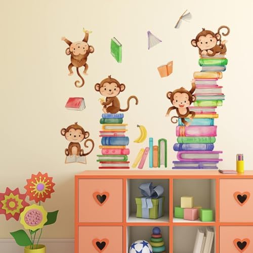 Monkey Wall Decals for Baby Nursery Bedroom Classroom Decor