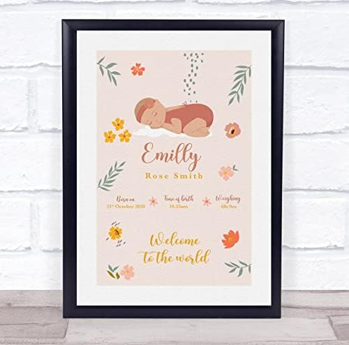 New Baby Birth Details Christening Keepsake Print Gift 1