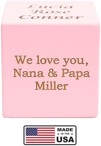 Palmetto Wood Shop Baby Birth Block - Personalized USA Made 3 Sizes Colors