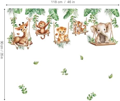 Jungle Animal Wall Stickers for Kids Room Decor