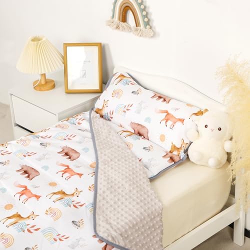 Toddler Nap Mat with Pillow and Blanket Soft Portable Sleep Mat for Kids