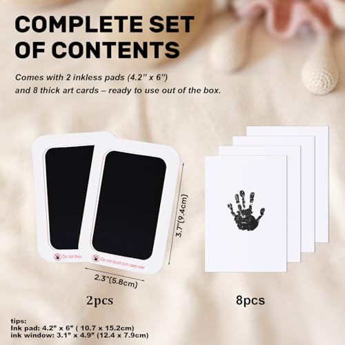 EGGLION 2-Pack Inkless Baby Pet Footprint Kit