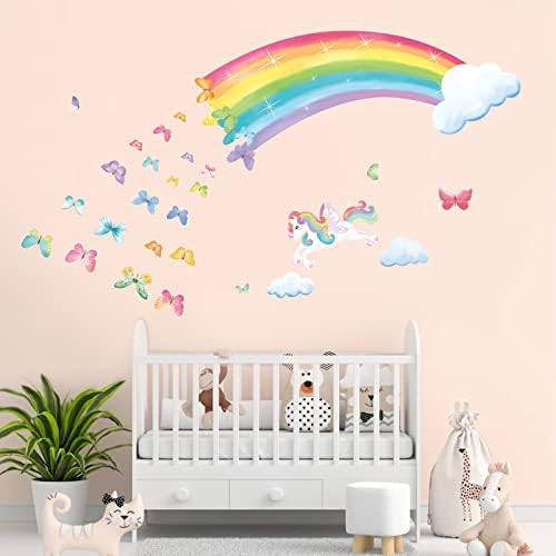 decalmile Rainbow Wall Decals for Girls Bedroom