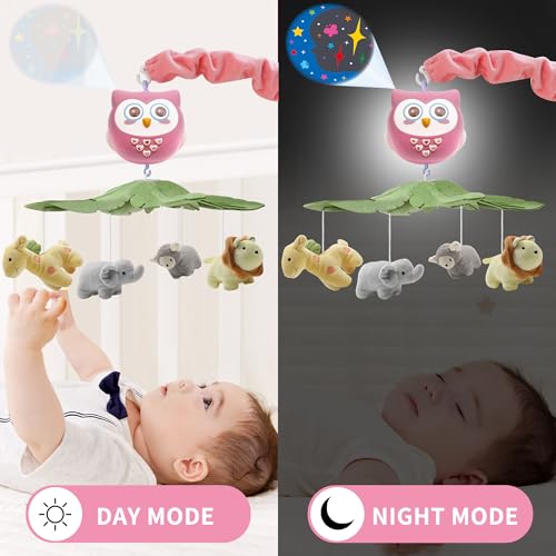 YUNGCHI Baby Crib Mobile with Music and Lights