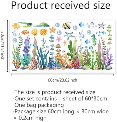 Runtoo Under The Sea Wall Decals Coral Reef and Seaweed Stickers