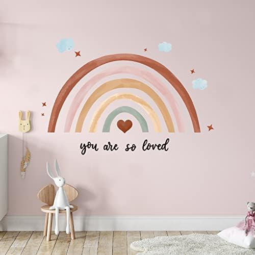 Containlol 30x14 Inch Rainbow Wall Decal for Kids Bedroom