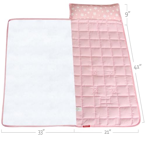 Toddler Nap Mat 2 Pack with Pillow and Fleece Blanket