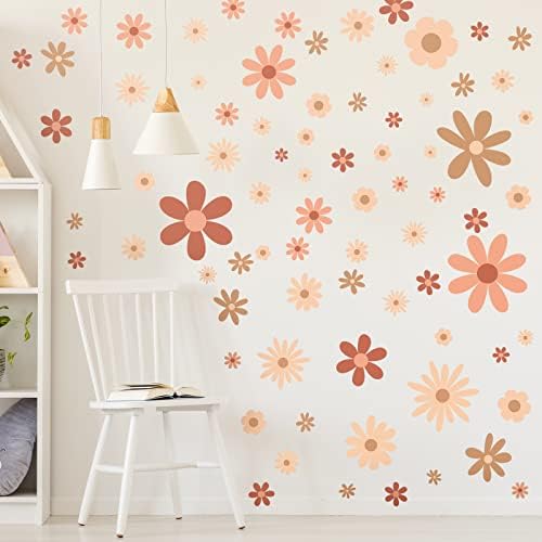 Kisston 90 Pcs Daisy Wall Decal Alphabet Stickers