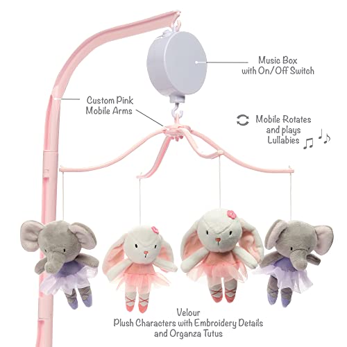 Bedtime Originals Tiny Dancer Musical Baby Crib Mobile Pink